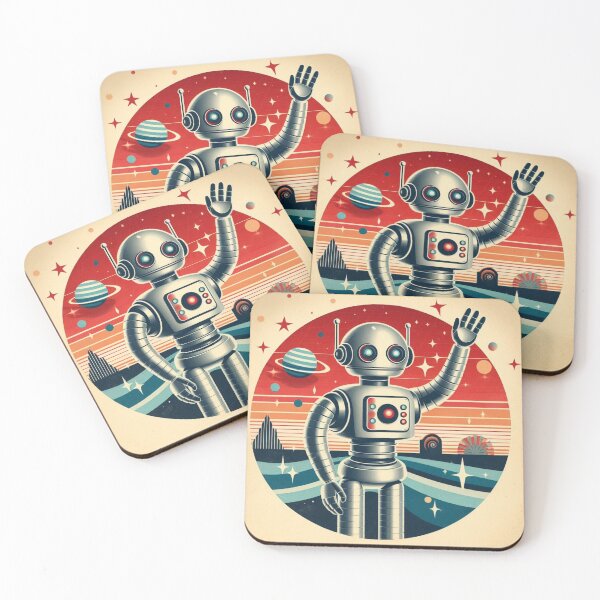 Item preview, Colorful popart style cute robot  designed and sold by Dogandesighn.