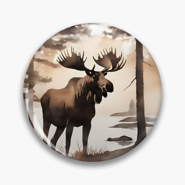 Item preview, Moose in Silhouette Forest designed and sold by CalmnessbyChoice.