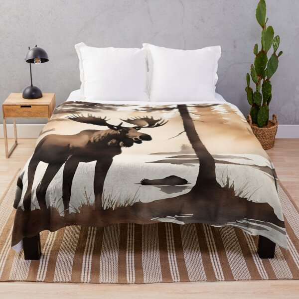 Item preview, Moose in Silhouette Forest designed and sold by CalmnessbyChoice.