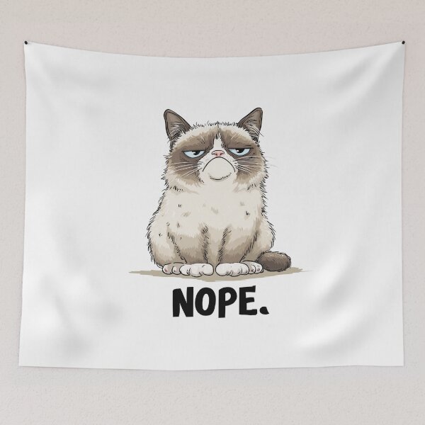 Item preview, Funny Meme - Nope. - Grumpy Cat Iconic Stare designed and sold by hamishby.