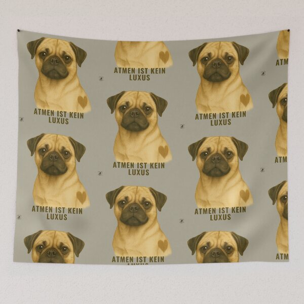 Item preview, “Breathing is not a luxury” – statement design for true pug fans designed and sold by MitMopsundHerz Rosinchens_Welt.