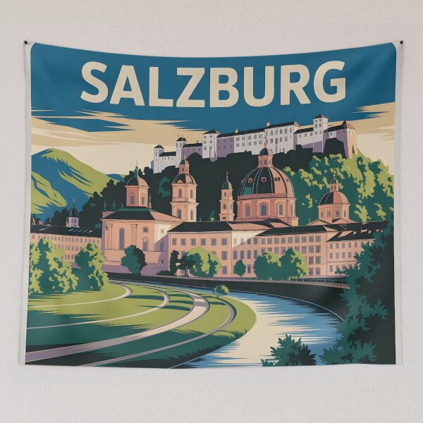 Item preview, Salzburg: Classic European style Travel Poster designed and sold by LSVart.