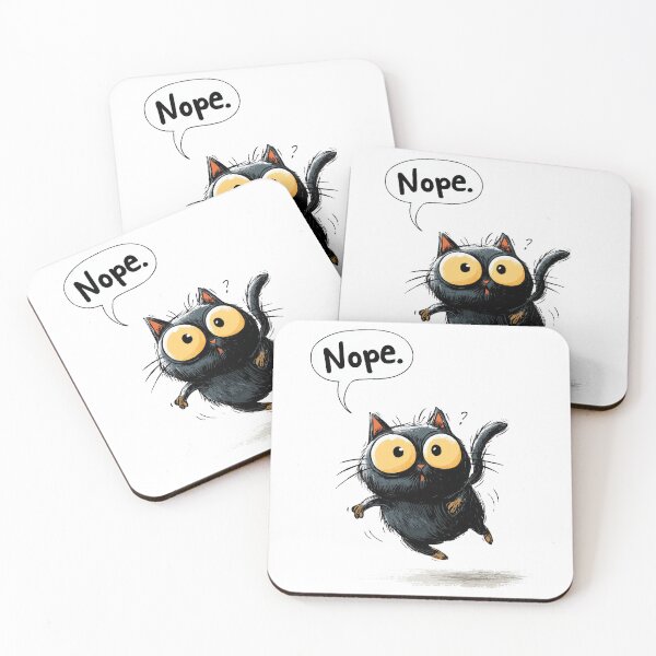 Item preview, Funny Meme - Nope. - Wide-Eyed Black Cat Escape designed and sold by hamishby.