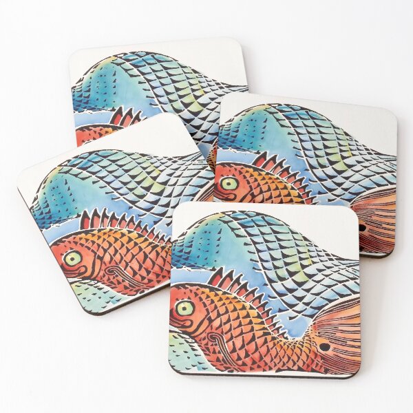Item preview, Redfish and Water - from Wind, Wave, Bird By Walter Anderson designed and sold by KaijuNoKaiju.