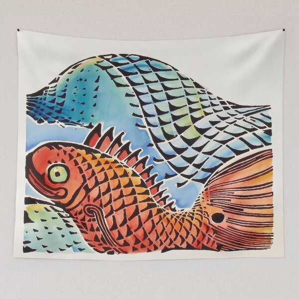 Item preview, Redfish and Water - from Wind, Wave, Bird By Walter Anderson designed and sold by KaijuNoKaiju.
