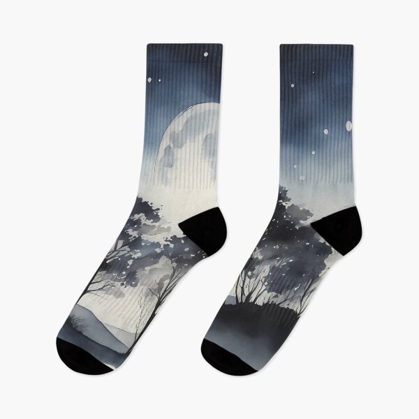 Item preview, Dark Blue Trees under a Fullmoon designed and sold by CalmnessbyChoice.