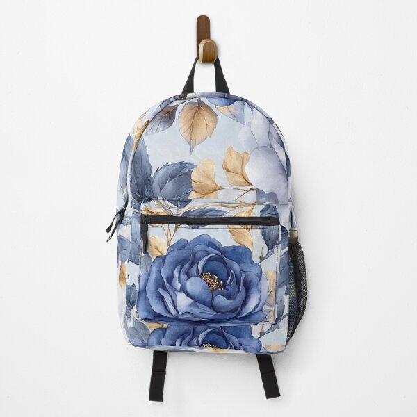 Item preview, Midnight Blue & Dusty Rose Floral - Elegant Watercolor Flower Pattern designed and sold by Inkora-Art.