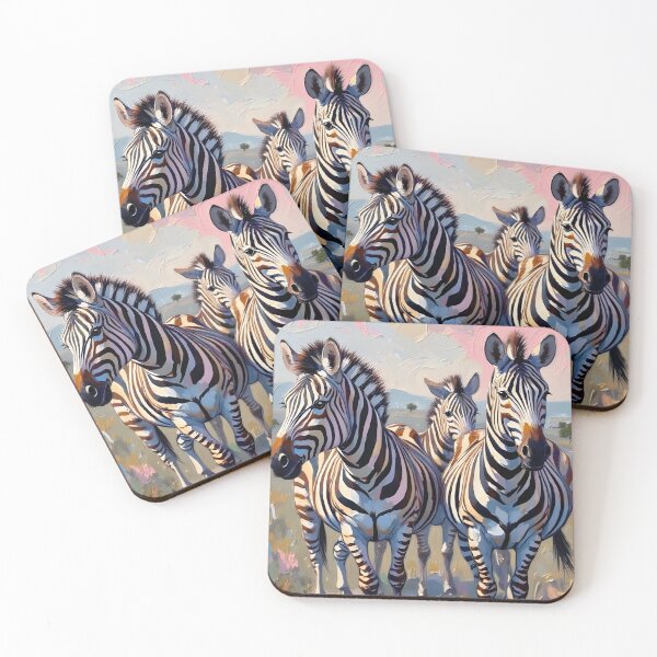 Item preview, Three Zebras in a Dreamlike Savannah designed and sold by NelDean.