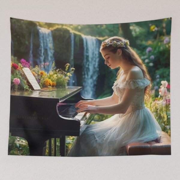 Item preview, Whispers of the Falls: Piano and Nature in Harmony designed and sold by BlareBlare.