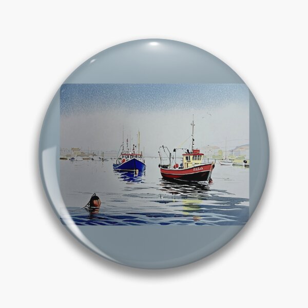 Item preview, Trawlers at rest（watercolour + AI） designed and sold by artsmeow.