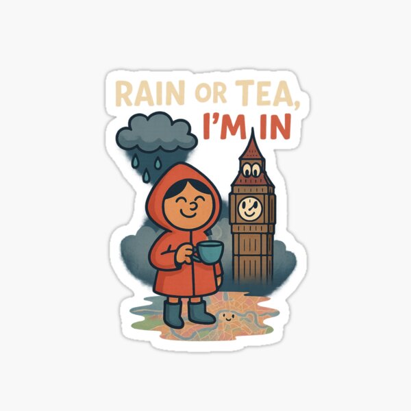 Item preview, Rain or Tea, I'm In – London Vibes designed and sold by MapHappens.