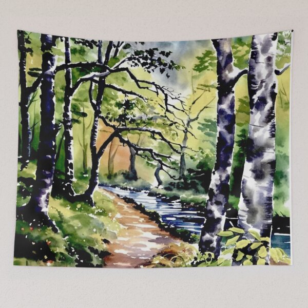 Item preview, The path to fingle bridge（watercolour + AI） designed and sold by artsmeow.