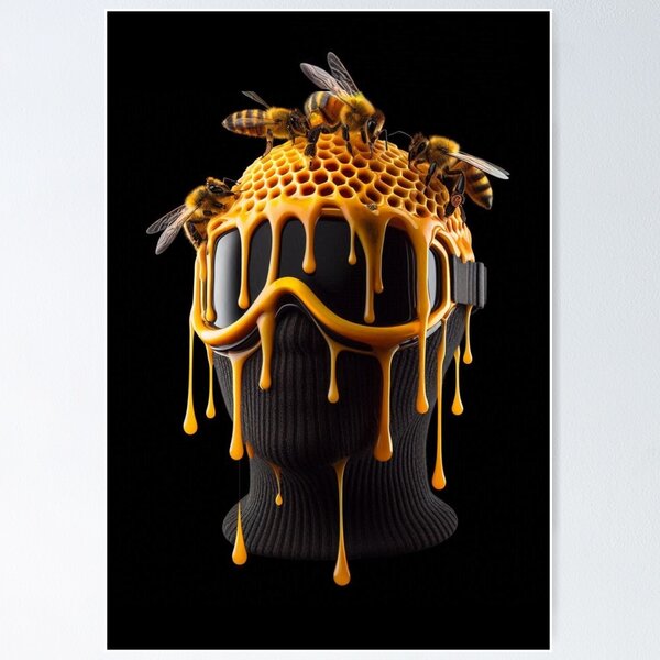 Item preview, Beehive Ski Mask | Honey Drip Surreal Art Design designed and sold by WHITE FLAME PRINTS.
