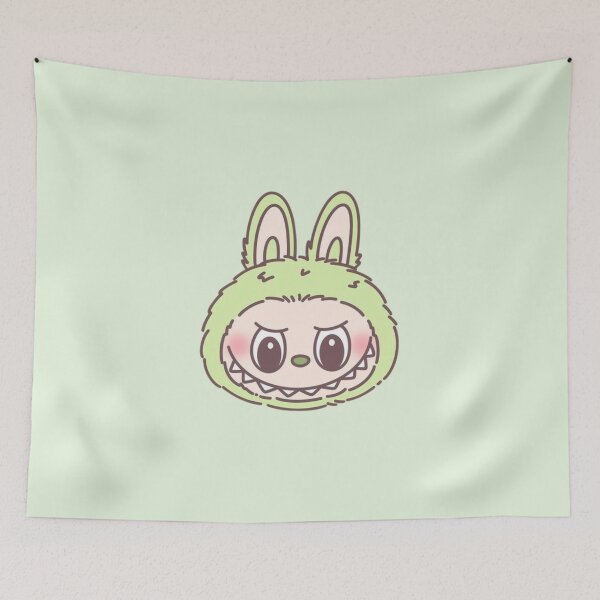 Item preview, Green Cute Labubu Head designed and sold by moonna designs.