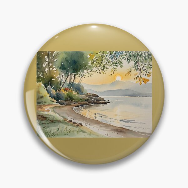 Item preview, looking across torbay from elberry cove2（watercolour + AI） designed and sold by artsmeow.