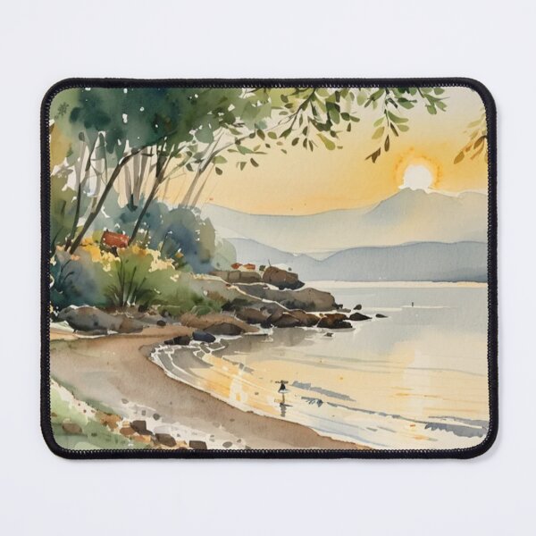 Item preview, looking across torbay from elberry cove2（watercolour + AI） designed and sold by artsmeow.