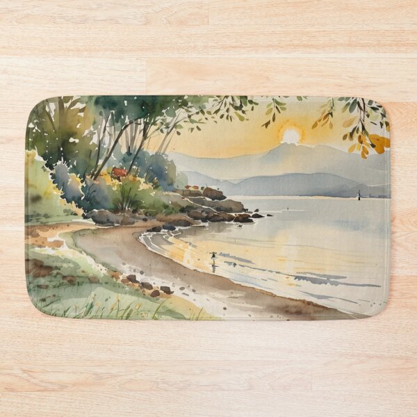Item preview, looking across torbay from elberry cove2（watercolour + AI） designed and sold by artsmeow.