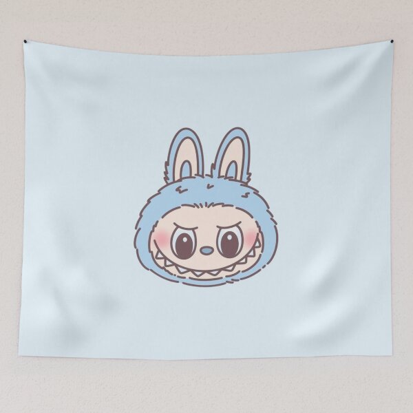 Item preview, Cute Blue Labubu Head designed and sold by moonna designs.