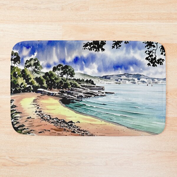 Item preview, looking across torbay from elberry cove（watercolour + AI） designed and sold by artsmeow.
