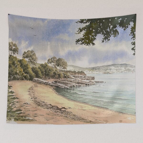 Item preview, looking across torbay from elberry cove designed and sold by artsmeow.
