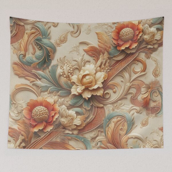 Item preview, Luxurious leather texture flowers in Creams & Gold designed and sold by NadineMay.