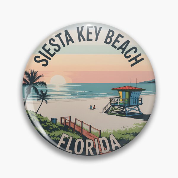 Item preview, Siesta Key Beach Florida Sunset Vintage Sticker designed and sold by Horizon Tales.