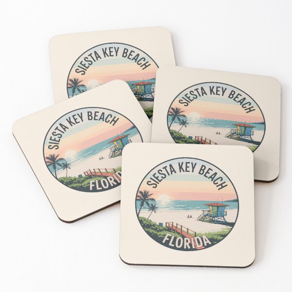 Item preview, Siesta Key Beach Florida Sunset Vintage Sticker designed and sold by Horizon Tales.