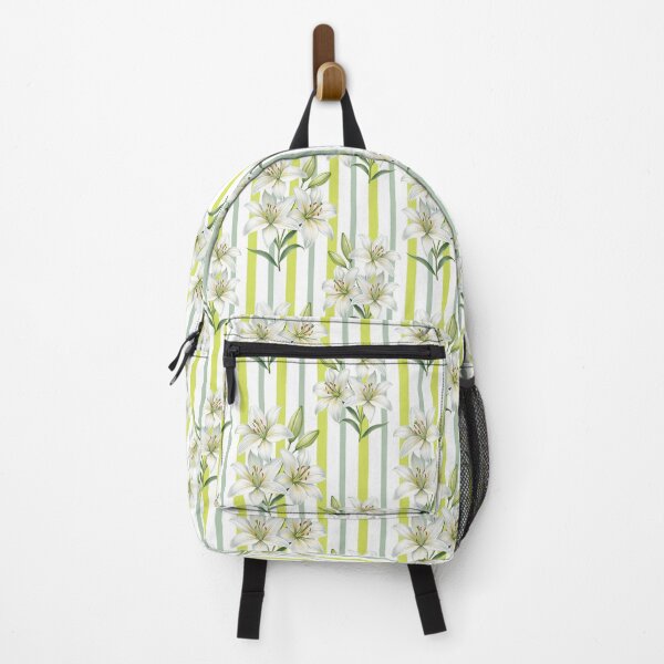 Item preview, Aesthetic Lilies and stripes pattern, lily flowers designed and sold by iclipart.