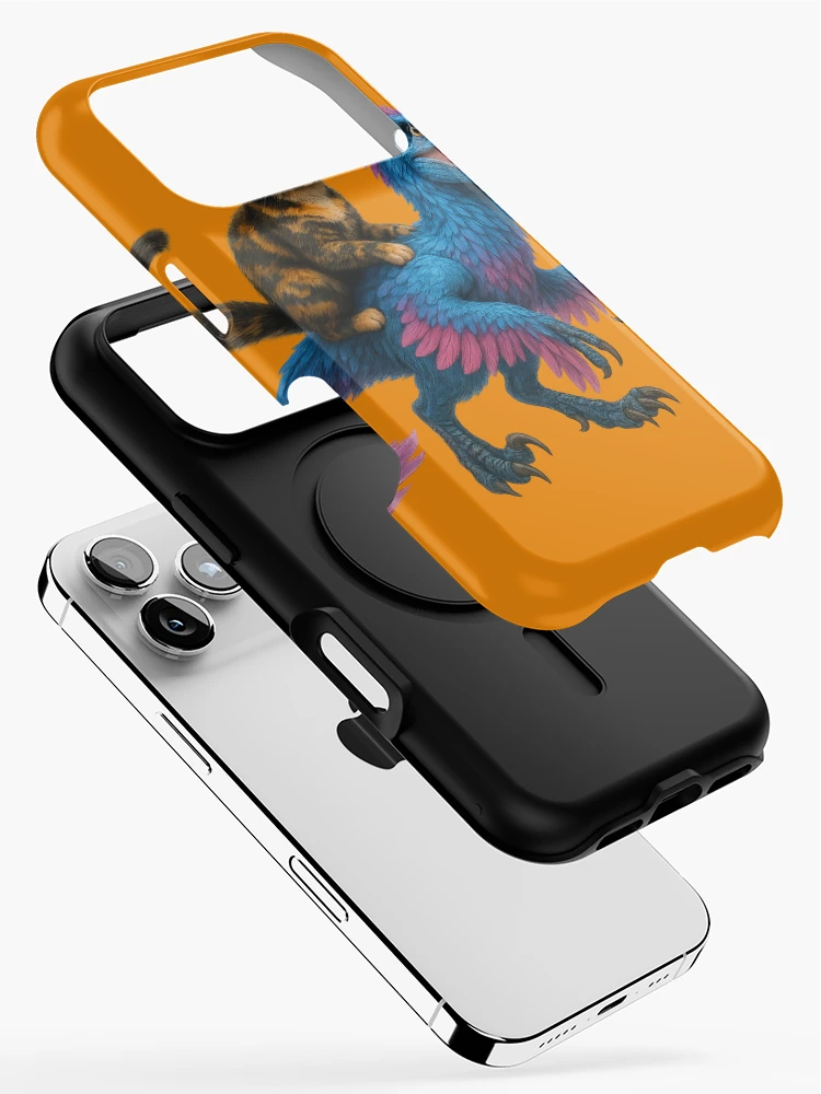 Thumbnail 2 of 4, iPhone Case, Cat Riding Raptor designed and sold by TrippyCatStudios.