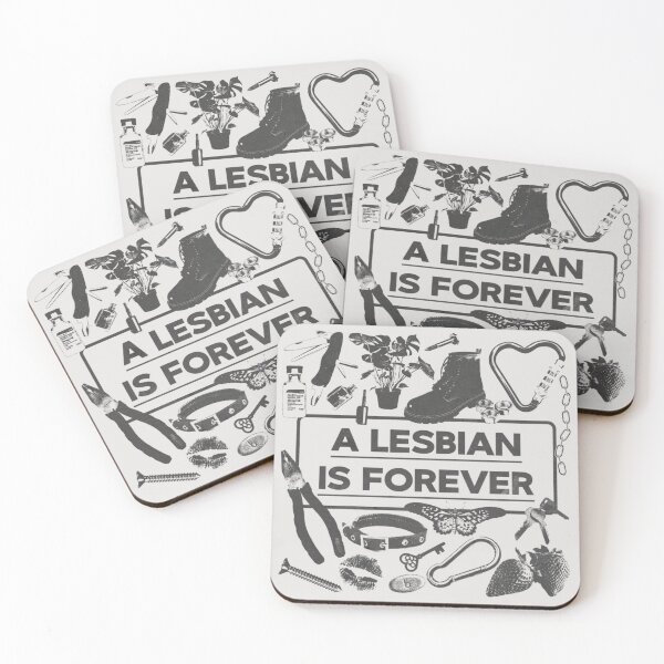 Item preview, "A Lesbian Is Forever” Grunge Collage Sticker – Queer Punk Feminist Art Print designed and sold by moonna designs.
