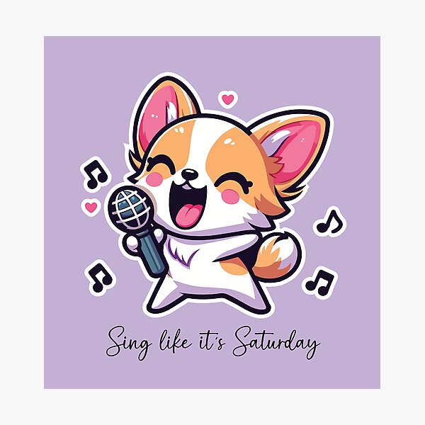 Artikelvorschau, Singende Chihuahua-Karaoke-Nachtstimmung entworfen und verkauft von PetsClan.