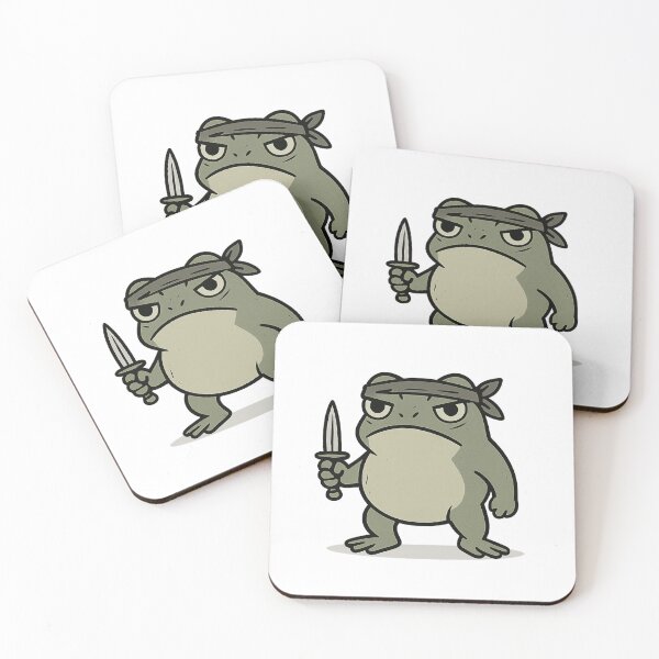 Item preview, Battle Ready Frog – Grumpy Tiny Warrior Cartoon Design designed and sold by palavar.