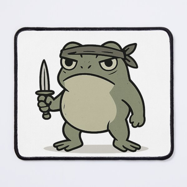 Item preview, Battle Ready Frog – Grumpy Tiny Warrior Cartoon Design designed and sold by palavar.