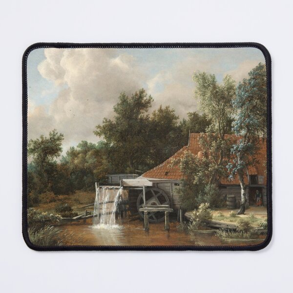 Item preview, A Watermill by Meindert Hobbema (1664) – Dutch Golden Age Landscape designed and sold by UBU-space.