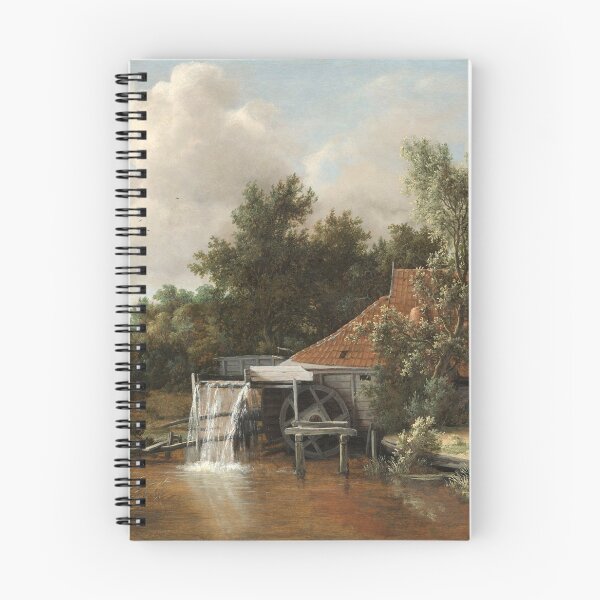 Item preview, A Watermill by Meindert Hobbema (1664) – Dutch Golden Age Landscape designed and sold by UBU-space.