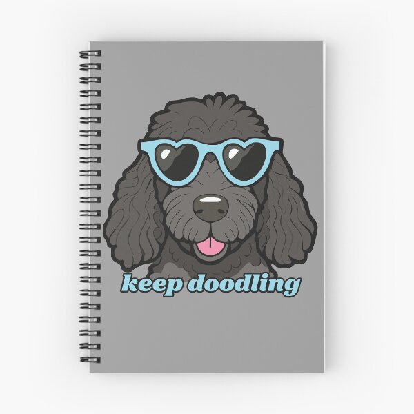 Item preview, Keep doodling - black goldendoodle with sunglasses designed and sold by ScribbL-ScrabbL.