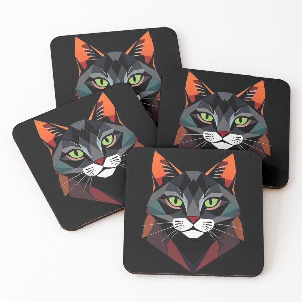 Item preview, Colorful geometric logo cat designed and sold by Dogandesighn.