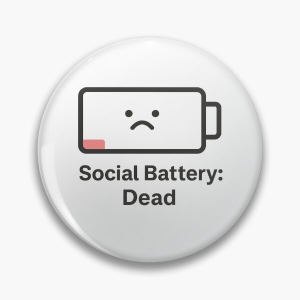 Item preview, Social Battery: Dead – Minimal Funny Introvert Design designed and sold by palavar.