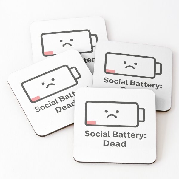 Item preview, Social Battery: Dead – Minimal Funny Introvert Design designed and sold by palavar.