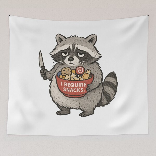 Item preview, I Require Snacks Raccoon  designed and sold by BASKF.