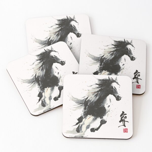 Item preview, Chinese style watercolour sketch, unicone horse designed and sold by Sassy.Steed.Studio.