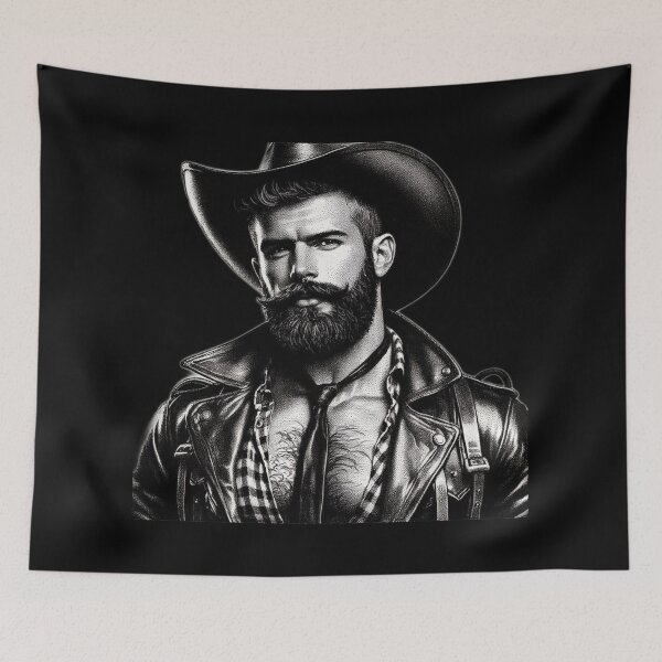 Item preview, Gay San Francisco Leather Stallion Cowboy Gay Pride Graphic Design designed and sold by ItsAKinkThing.
