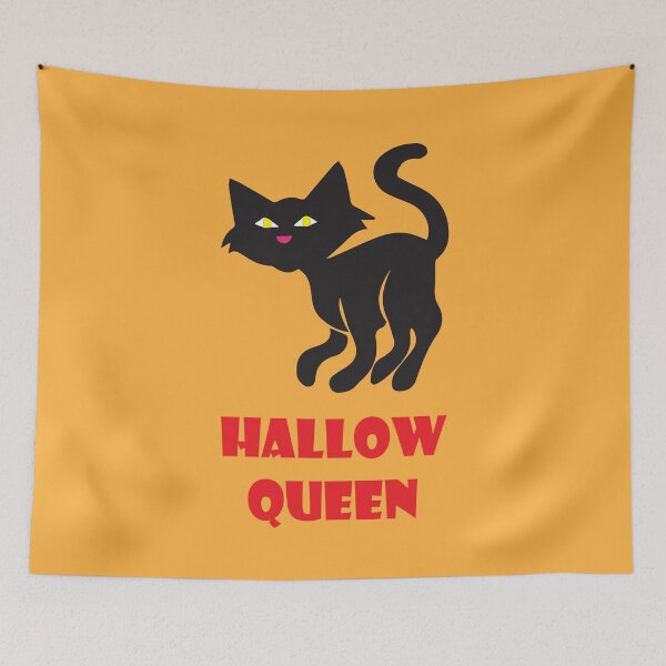 Item preview, Hallow Queen - Funny Halloween Black Cat designed and sold by ToluaPrints.