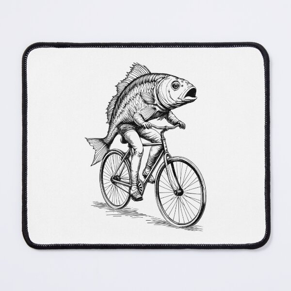 Item preview, Cycling Bicycle Fish Bass Vintage Cyclist Funny Biker Animal designed and sold by GrandeDuc.
