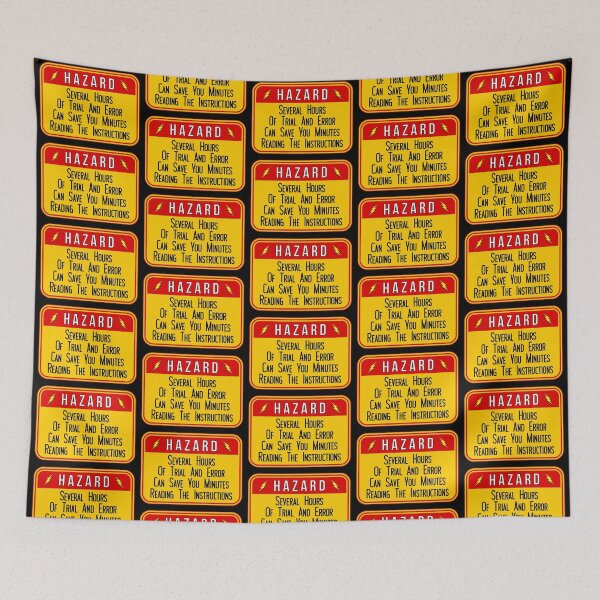 Item preview, HAZARD:  Hours Of Trial And Error Can Save You Minutes Reading The Instructions - funny warning signs designed and sold by DesignsFromTW-S.