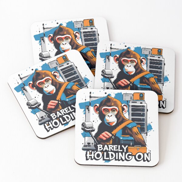 Item preview, Barely Holding on Monkey Business humor Design designed and sold by FoxyJags.