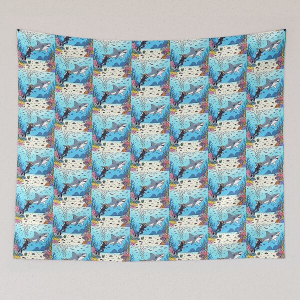 Item preview, Great White Shark and Diver – Underwater Design designed and sold by pixeldizajn.