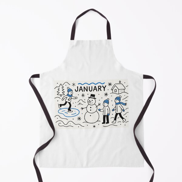 Item preview, January line art designed and sold by ROVT ART.