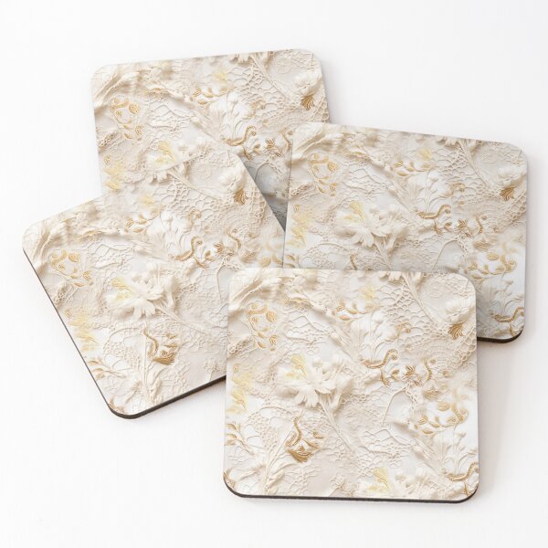 Item preview, Luxurious leather texture flowers in Creams and Gold designed and sold by NadineMay.