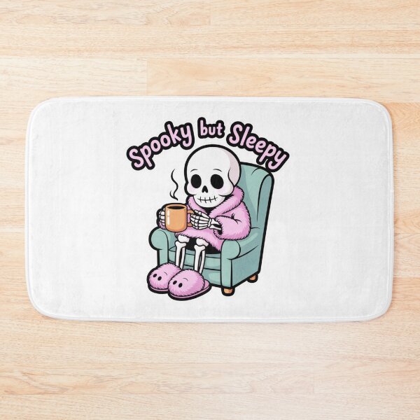 Item preview, Spooky but Sleepy – Cozy Skeleton with Coffee designed and sold by ArtByYunus.